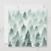 Groene en Gouden Berg Plein Bruiloft Uitnodiging (Achterkant)