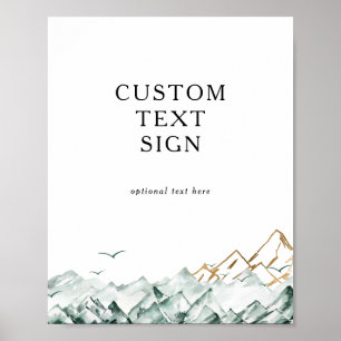 Groene en Gouden Bergkaarten en Geschenken op Maat Poster