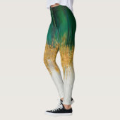 Groene en gouden beweging abstract leggings (Links)