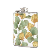 Groene en gouden bladeren. Patroon Heupfles (Links)