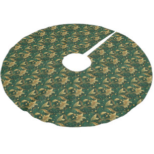 Groene en gouden boomrok kerstboom rok