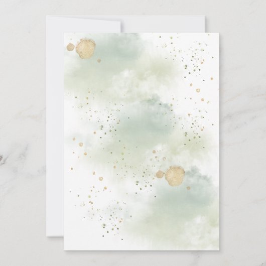 Groene en Gouden Botanicals Gouden Sparkles Bruilo Kaart (Achterkant)