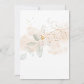 Groene en Gouden Botanische Groene Bruiloft | Kaart (Achterkant)