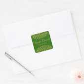 Groene en Gouden Diwali Partij Favor Vierkante Sticker (Envelop)