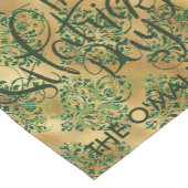 Groene en gouden Elegant Damask Pattern Table Runn Korte Tafelloper (Hoek)