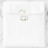 Groene en gouden elegante gepersonaliseerde ronde sticker (Tas)