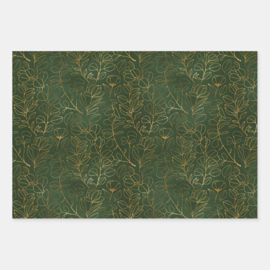 Groene en gouden eucalyptus inpakpapier vel (Voorkant 2)