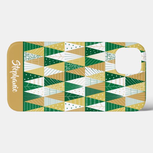 Groene en Gouden Kerstbomen Case-Mate iPhone Case (Achterkant (horizontaal))