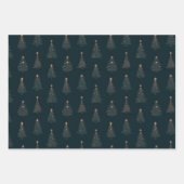 Groene en gouden kerstboom inpakpapier vel (Voorkant)