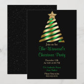 Groene en gouden kerstboom kaart (Voorkant / Achterkant)