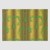 Groene en Gouden Kerstmismagie Tissuepapier (Voorkant)