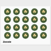 Groene en Gouden Klaver St. Patrick's Day Ronde Sticker (Vel)