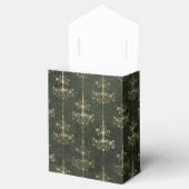Groene en gouden  kroonluchters bedankdoosjes (Geopend)