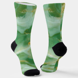 Groene en gouden marmer sokken