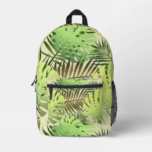 Groene en gouden Palm tropische bladeren Bedrukte Rugzak