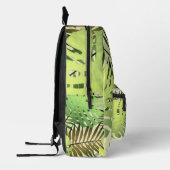 Groene en gouden Palm tropische bladeren Bedrukte Rugzak (Links)