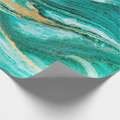 Groene en gouden rimpel van de agate achtergrond. cadeaupapier (Hoek)