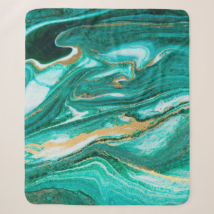 Groene en gouden rimpel van de agate achtergrond. sherpa deken