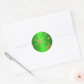Groene en gouden sneeuwvlok Sticker (Envelop)