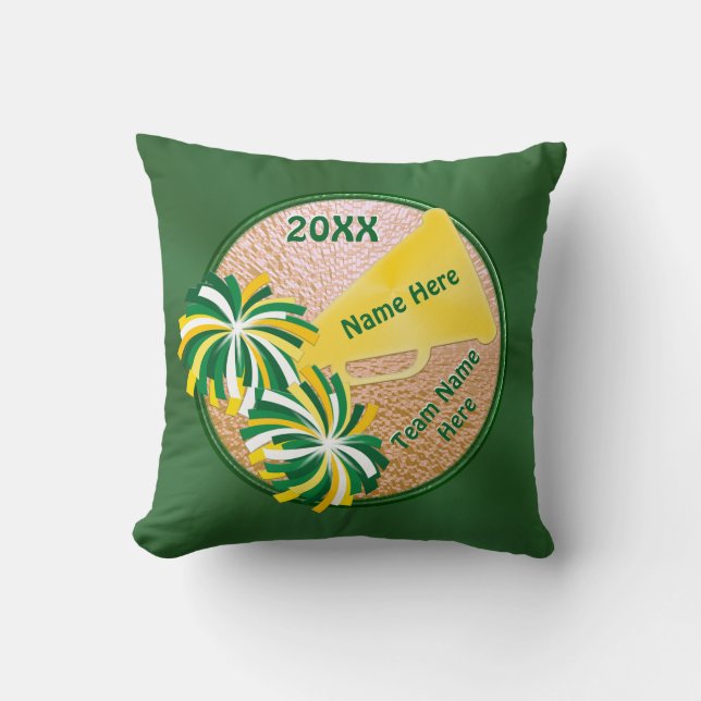 Groene en gouden superieure cadeaus op maat kussen (Voorkant)