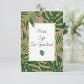 Groene en gouden tropische bladeren tekenen ons ga kaart (Staand voorkant)