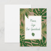 Groene en gouden tropische bladeren tekenen ons ga kaart (Voorkant / Achterkant)