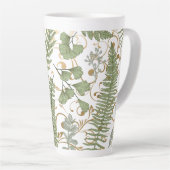 Groene en gouden varen patroon latte mok (Rechterhoek)