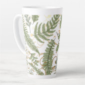 Groene en gouden varen patroon latte mok (Linkerhoek)