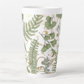 Groene en gouden varen patroon latte mok (Voorkant)
