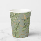 Groene en gouden varen patroon papieren bekers (Links)