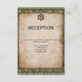 Groene en Gouden Victoriaanse Steampunk Ontvangst Informatiekaartje (Voorkant)