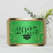 Groene en goudkleurige Lijst Kaart (Staand voorkant)