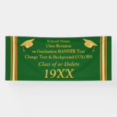 Groene en goudkleurige reübanner of Afstuderen Spandoek (Horizontaal)