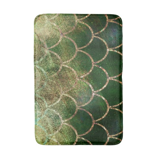Groene en goudmakreelvis badmat (Voorkant Verticaal)