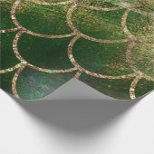 Groene en goudmakreelvis cadeaupapier (Hoek)