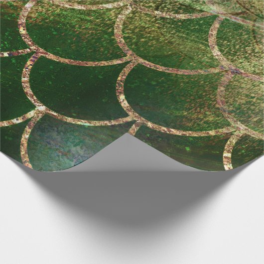 Groene en goudmakreelvis cadeaupapier (Hoek)