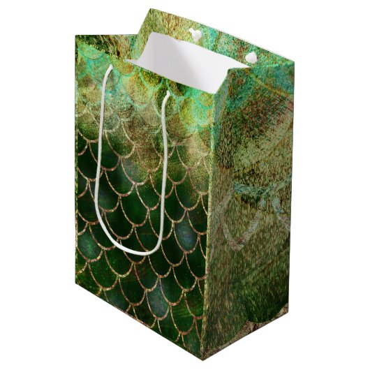 Groene en goudmakreelvis medium cadeauzakje (Voorkant Gekanteld)