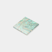 Groene en goudvloeibare marmer post-it® notes (Schuin)