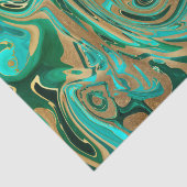 Groene en goudvloeibare marmer tissuepapier (Detail)