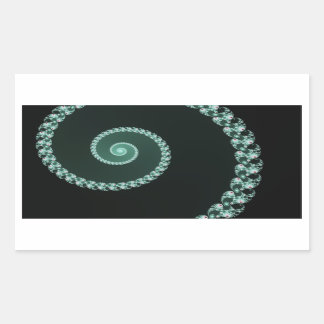 Groene en Grijze Fractal Spiraal Rechthoekige Sticker