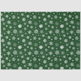 Groene en grote witte sneeuwvlokken tissuepapier