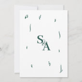 Groene en Ivoren Elegante Handgetekende Uitnodigin Bedankkaart (Achterkant)