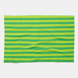 Groene en kalkgroene strepen theedoek
