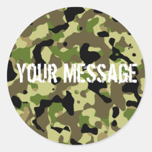 Groene en Khaki Camoflage Sticker