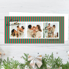 Groene en Koraal Chic Verticale Strepen 3 Foto