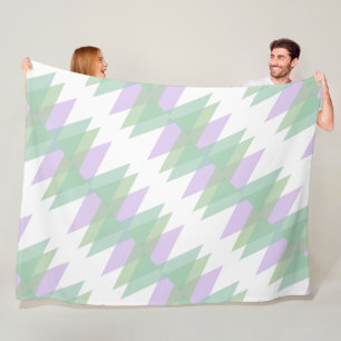 Groene en lila driehoeken fleece deken