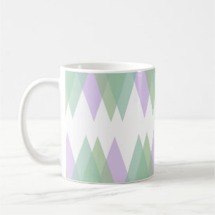 Groene en lila driehoeken koffiemok