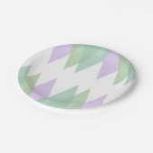 Groene en lila driehoeken papieren bordje (Gekanteld)