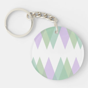 Groene en lila driehoeken sleutelhanger