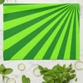 Groene en Limoen Funky Striped Abstracte Kunst Theedoek (Gevouwen)